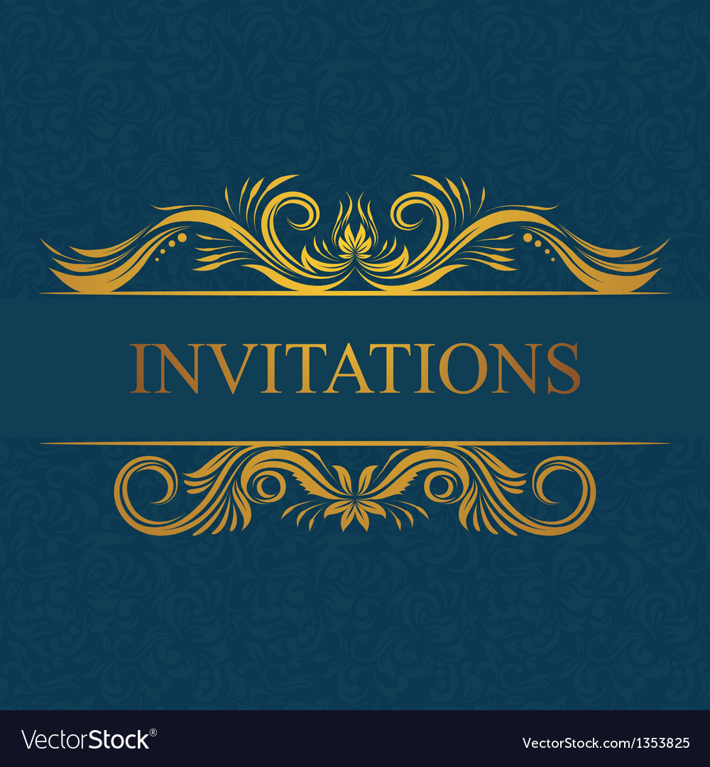 Decorative invitations card Royalty Free Vector Image