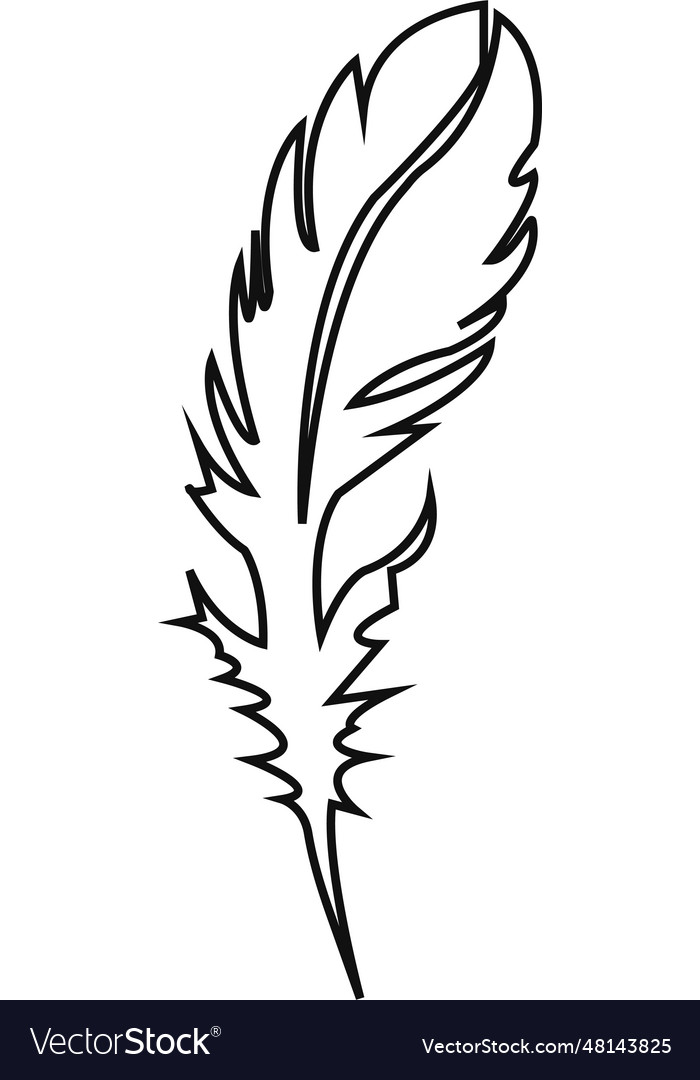 Feather Icon Of Black Isolated On White Royalty Free Vector