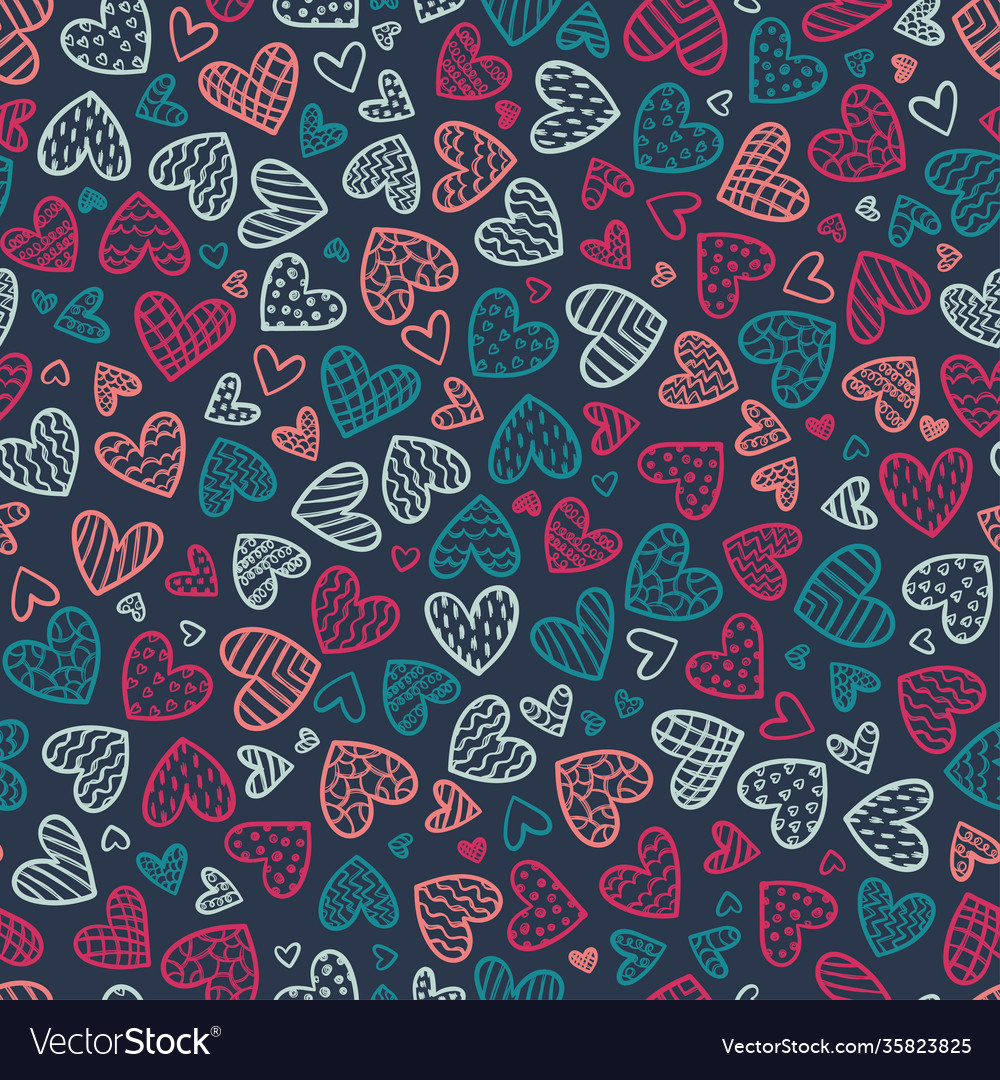 Fun hand drawn seamless pattern colorful doodle