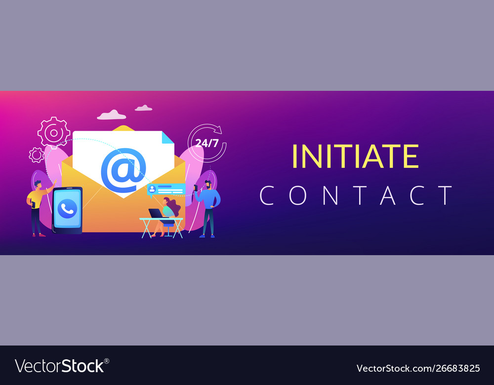 Get In Touch Concept Banner Header Royalty Free Vector Image