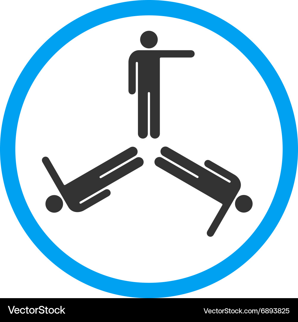 Pointing men rounded icon Royalty Free Vector Image