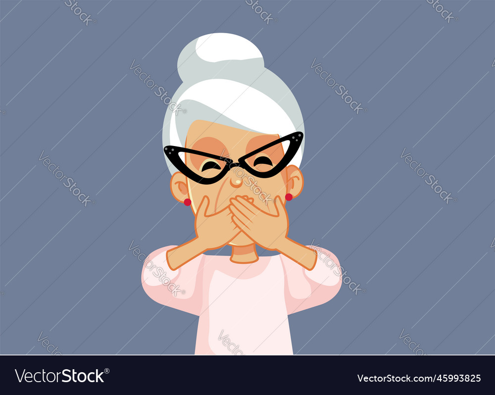 Senior woman feeling sick or keeping secrets