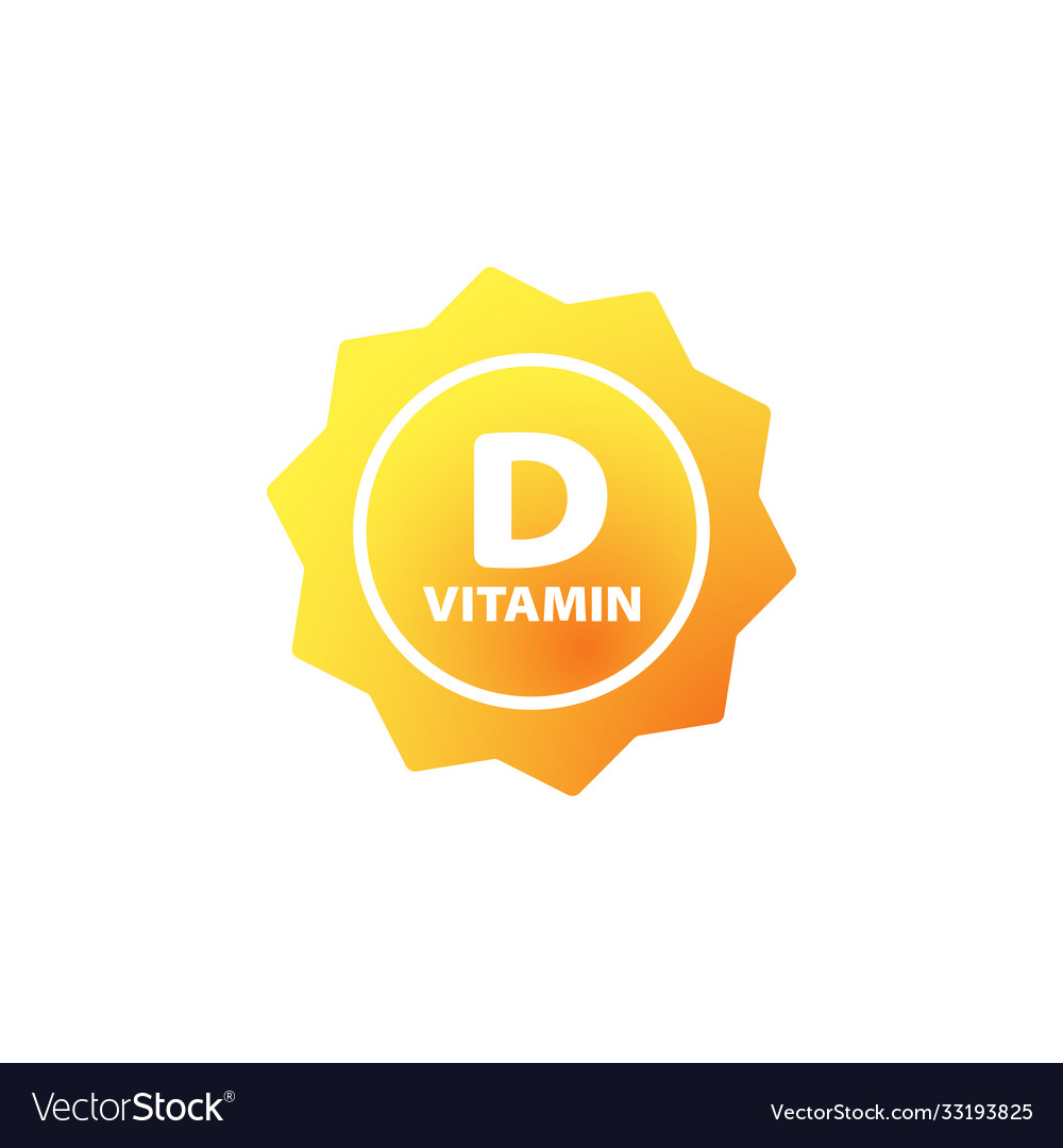 Vitamin d icon with sun health care concept