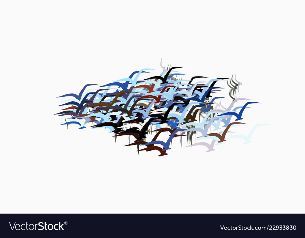 Abstract flying birds background artwork