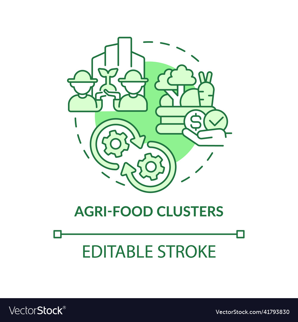 Agri-food clusters green concept icon