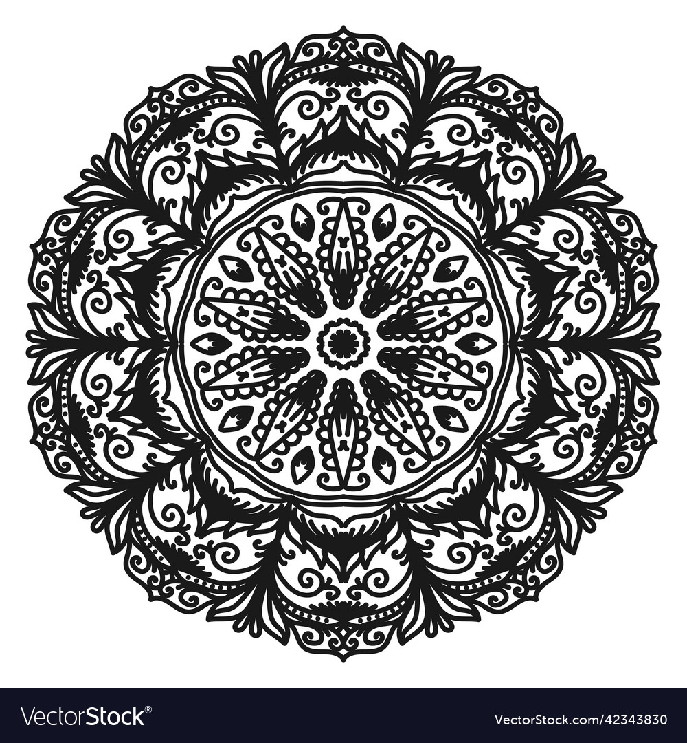 Circular pattern of a mandala for henna