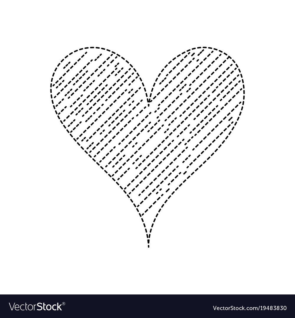 Dotted shape heart love with shadow to passion Vector Image