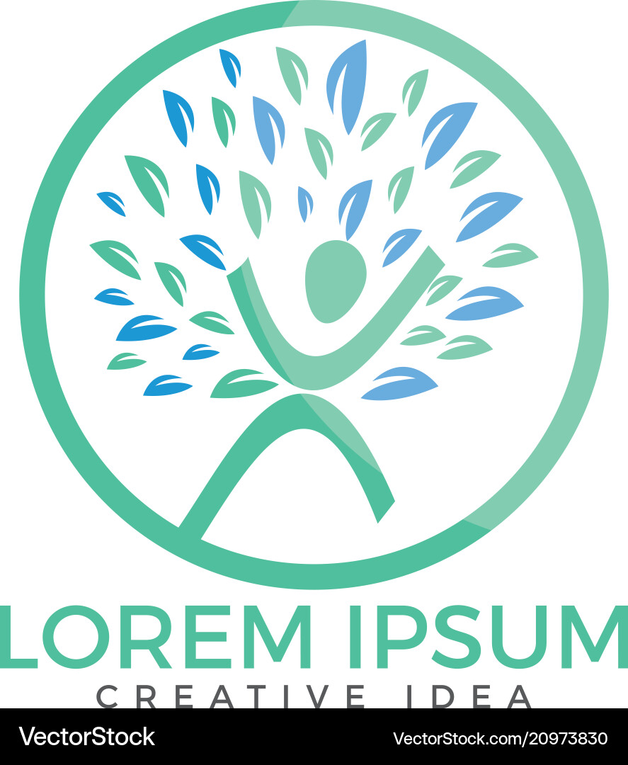 Human tree logo template Royalty Free Vector Image