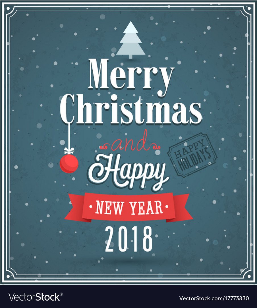 Merry christmas vintage greeting card Royalty Free Vector