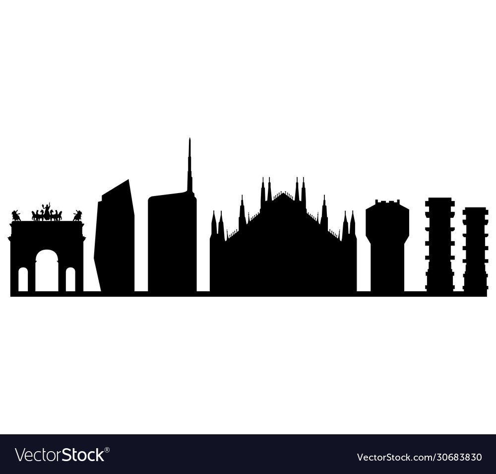 Milan skyline icon in on white background Vector Image