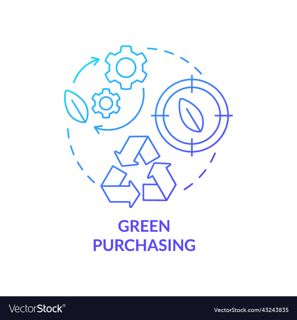 Green purchasing blue gradient concept icon Vector Image