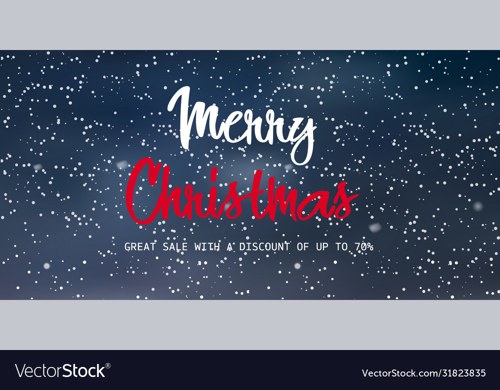 Merry christmas and happy new year card on snowy