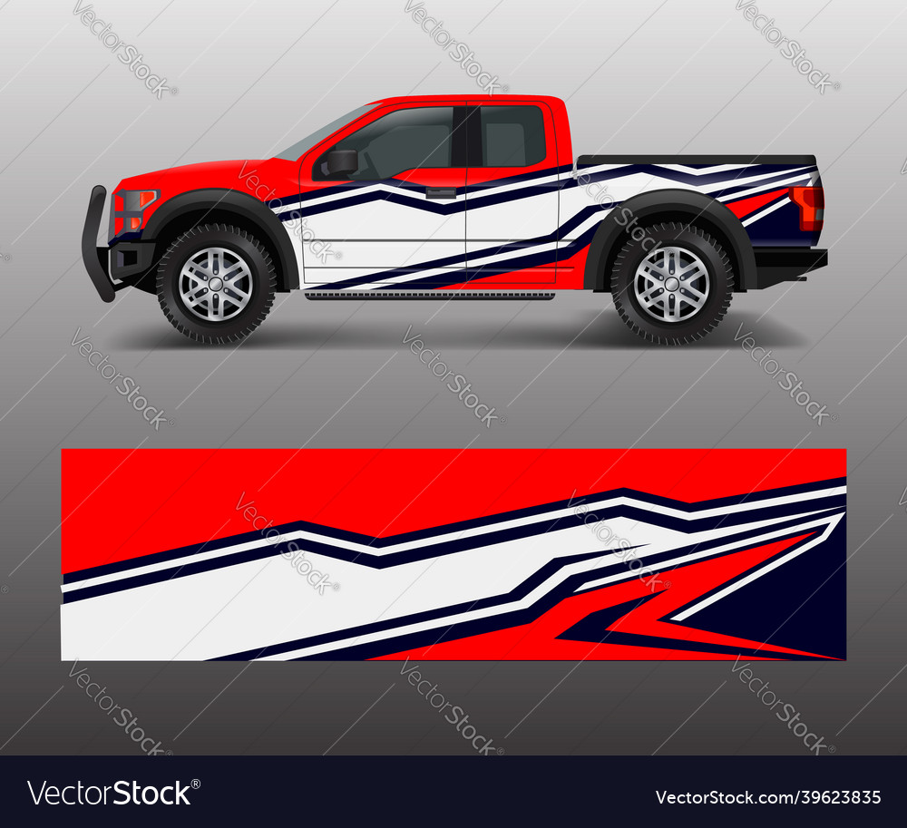 Truck and vehicle car racing graphic for wrap Vector Image