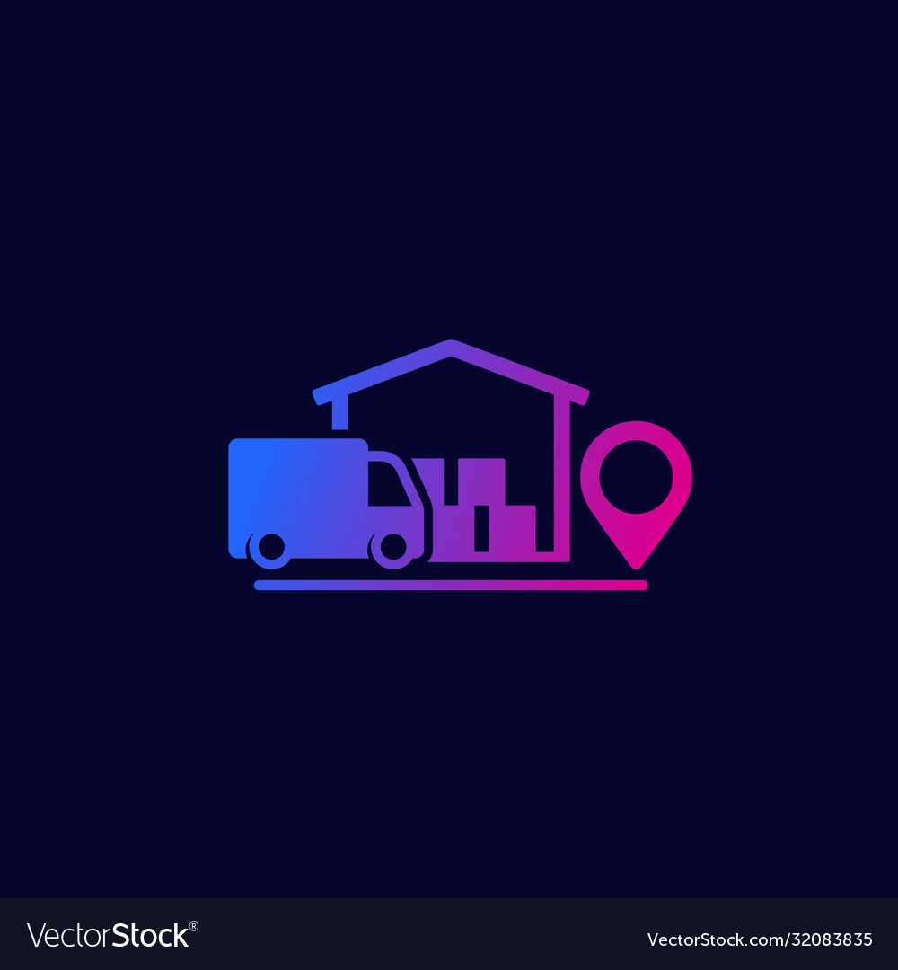 Warehouse and van delivery icon