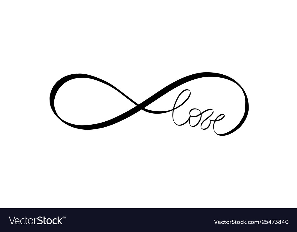 Abstract love sign endless love lettering Vector Image