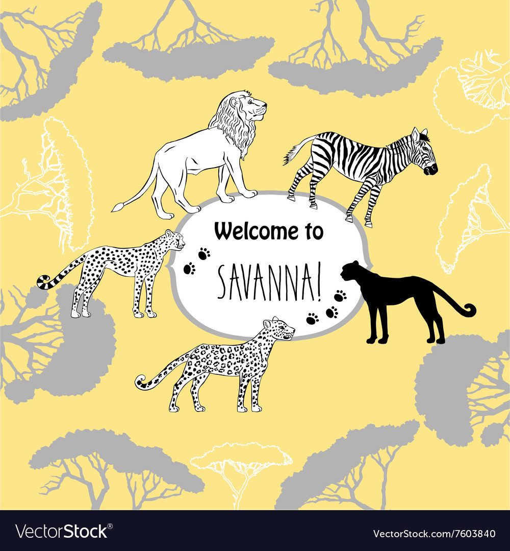 Background with savanna animals