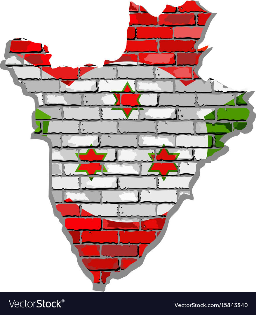 Burundi map on a brick wall