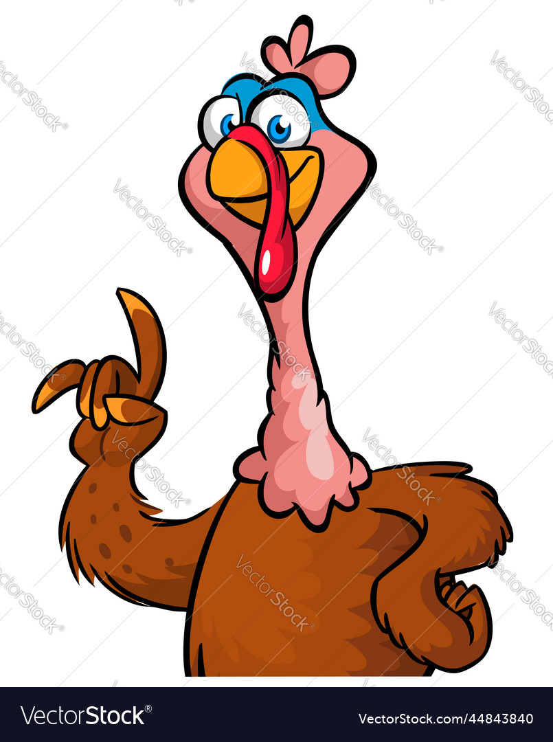 Cartoon Happy Cute Thanksgiving Turkey Bird Vector Image