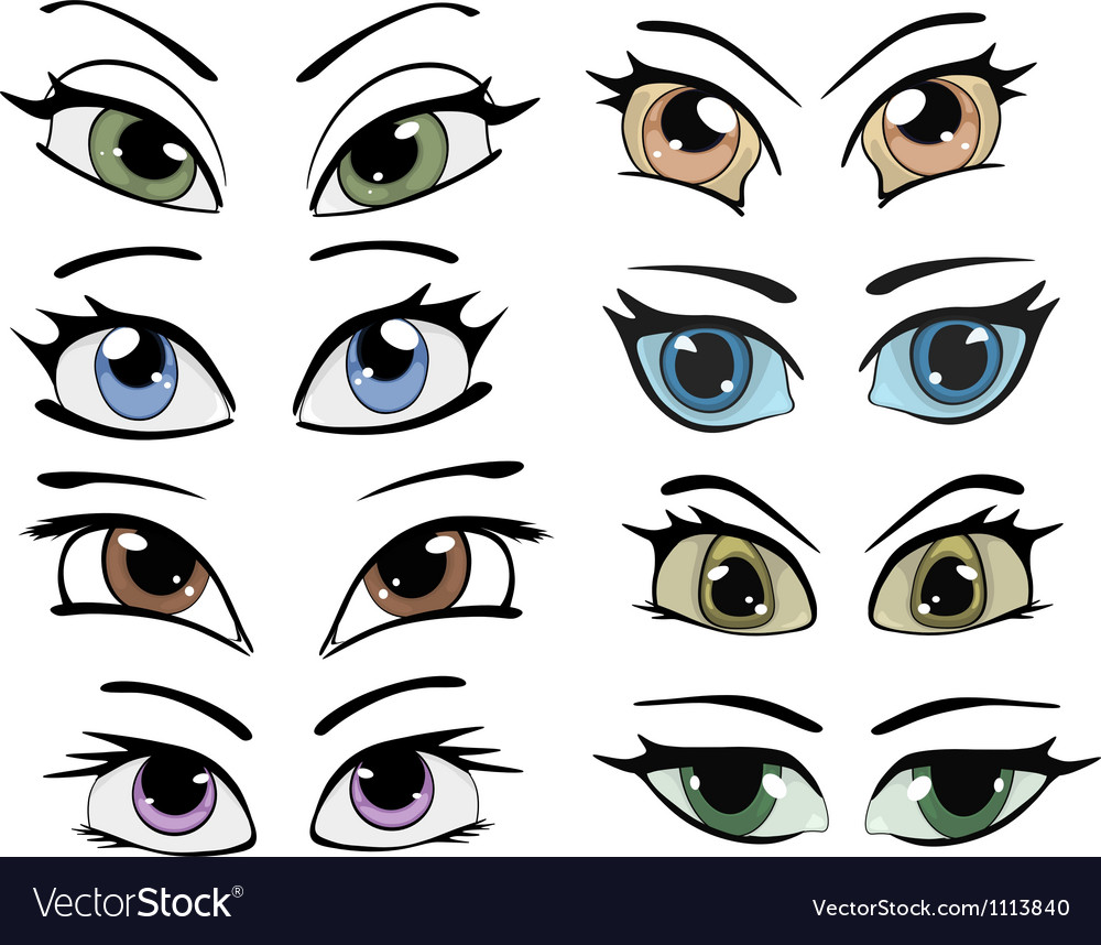 Complete set of the drawn eyes