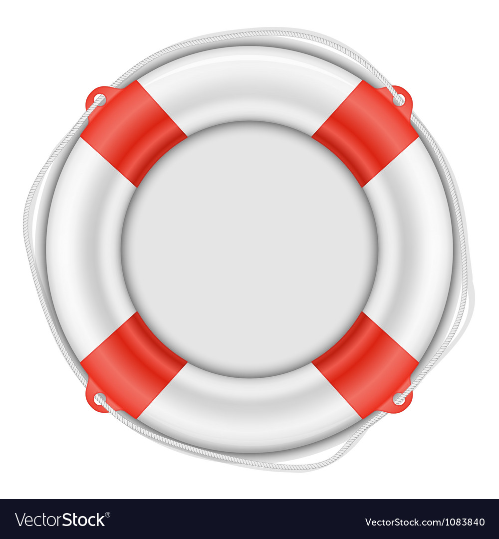 Life buoy isolated on white Royalty Free Vector Image