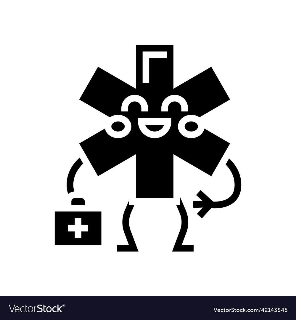 Ambulance children first aid glyph icon