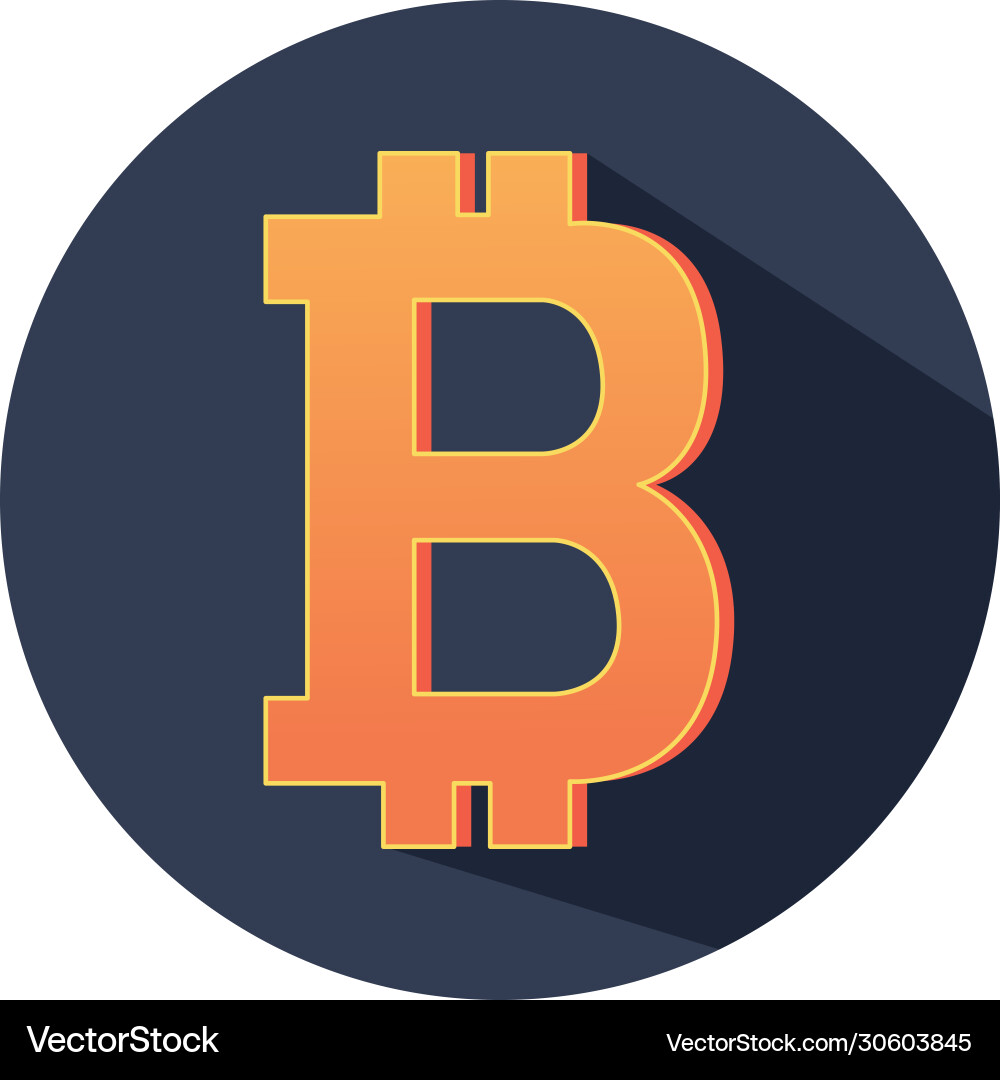 Bitcoin cryptocurrency symbol icon block detailed Vector Image
