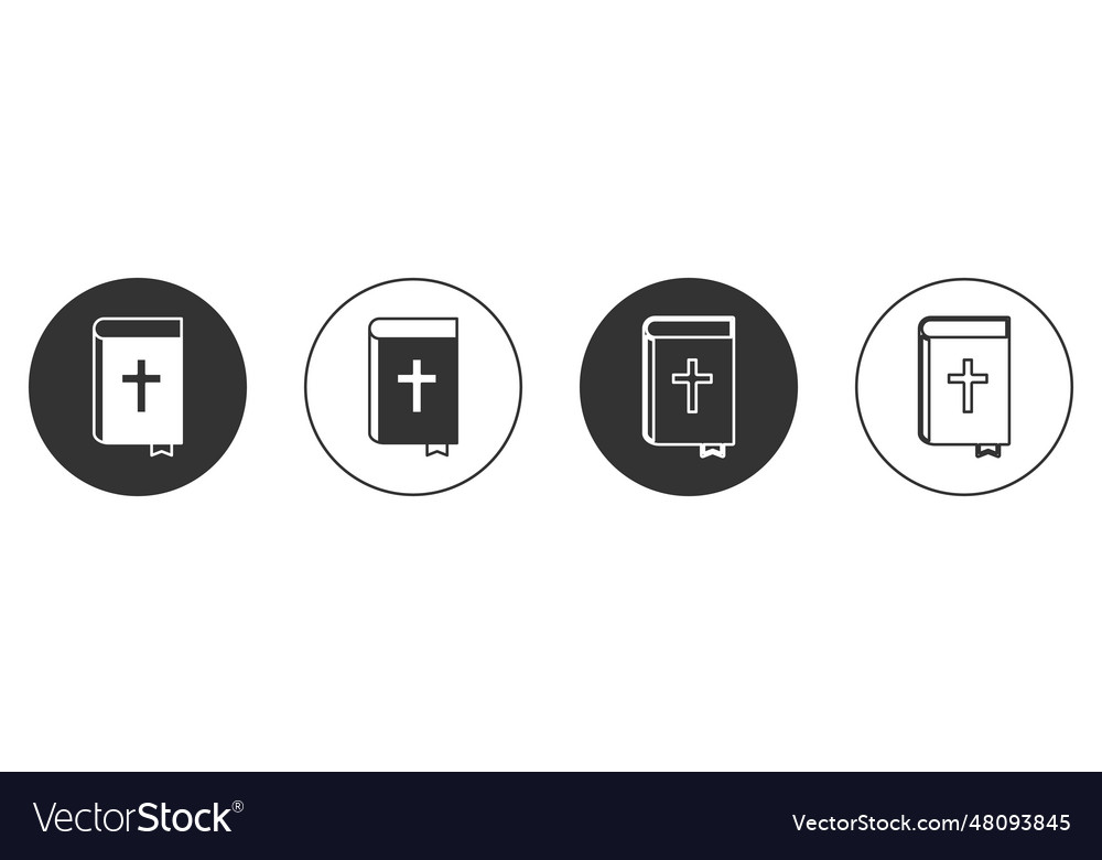 Black holy bible book icon isolated on white Vector Image