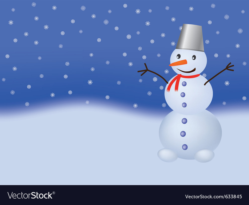 Christmas background with snowman