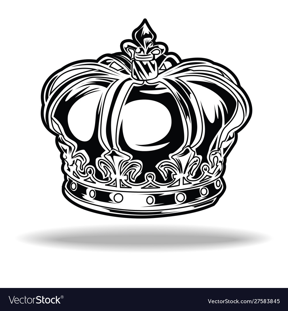 Crown black and white king queen 15 Royalty Free Vector