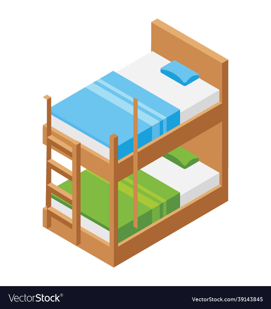 Double deck bed Royalty Free Vector Image - VectorStock