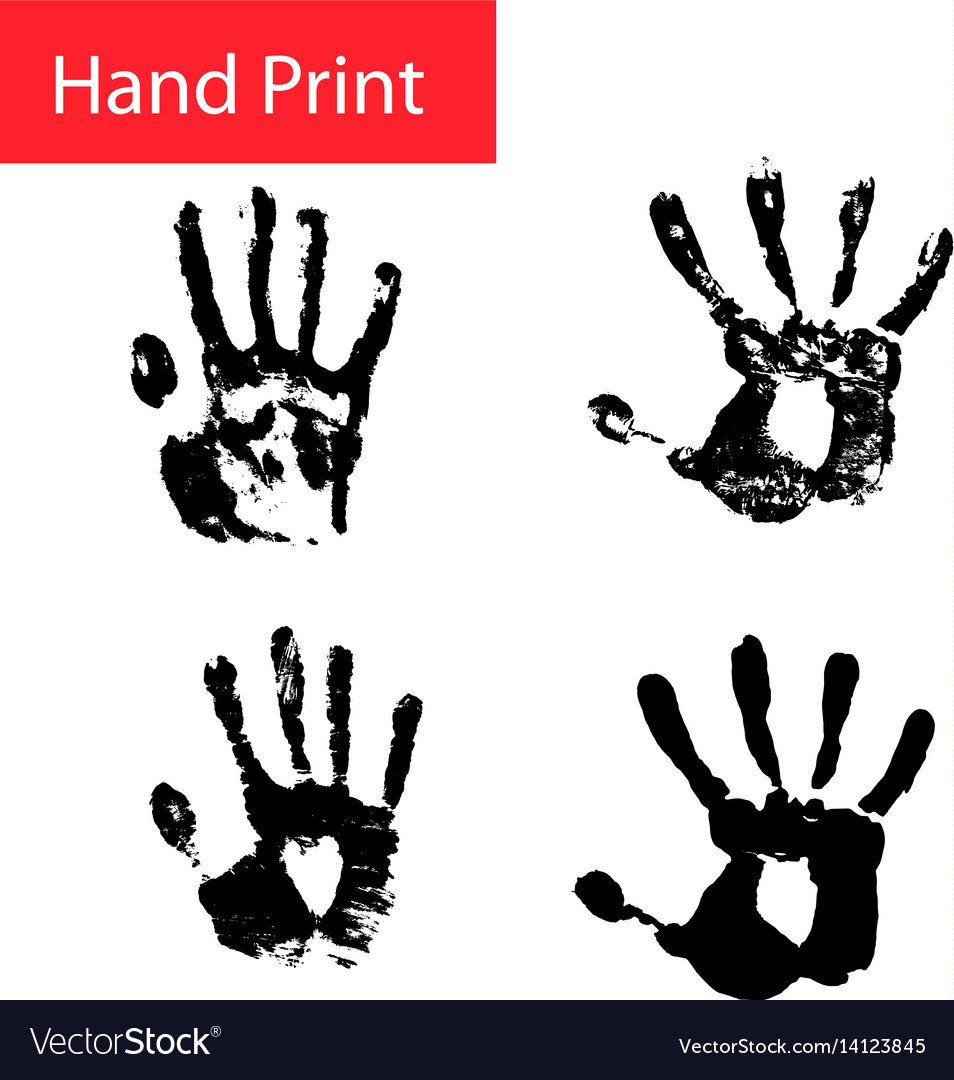 Hand print set Royalty Free Vector Image - VectorStock