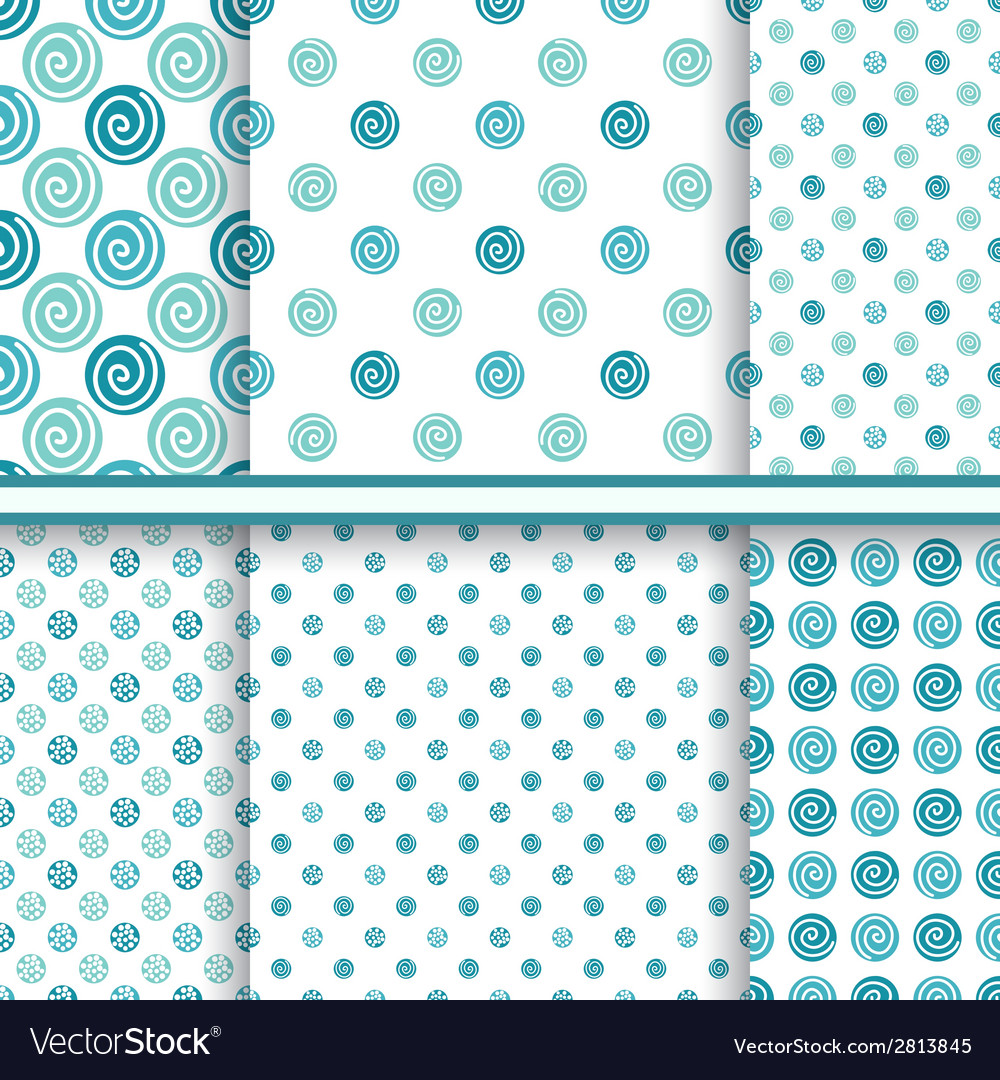 Polka dot abstract seamless patterns set Vector Image