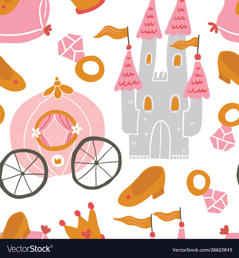 Princess seamless pattern for textile