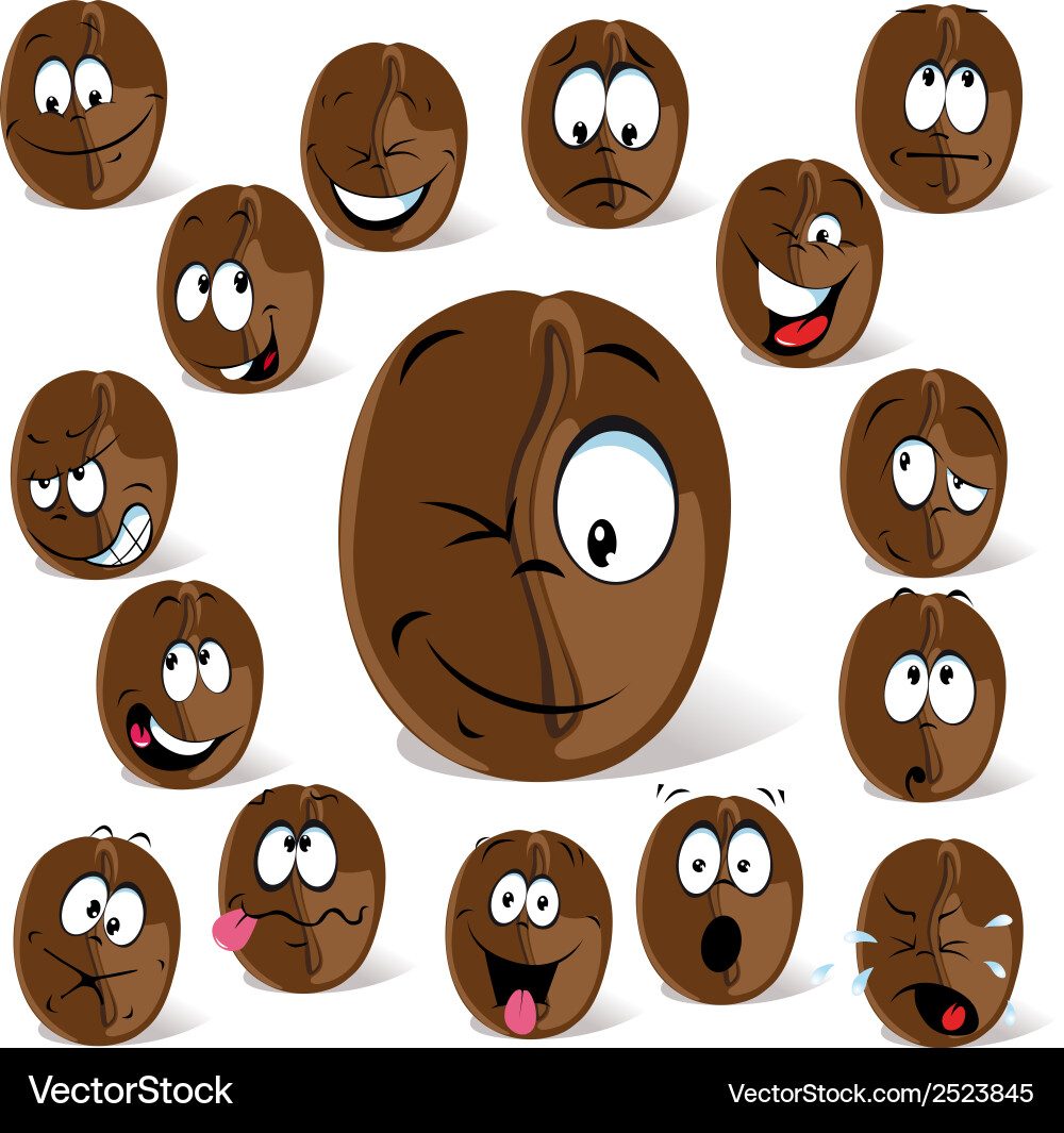 Roasted coffee bean Royalty Free Vector Image - VectorStock