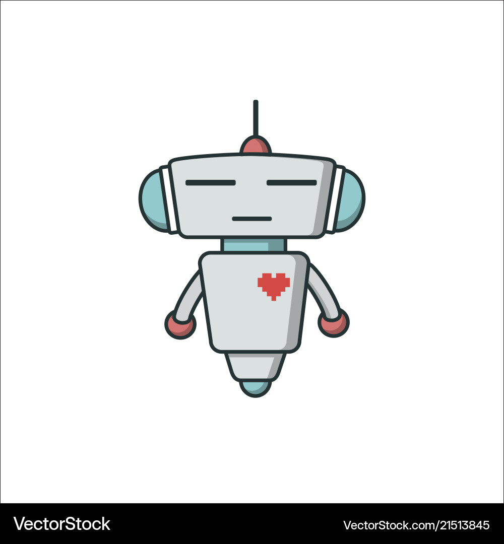 Robot flat icon Royalty Free Vector Image - VectorStock