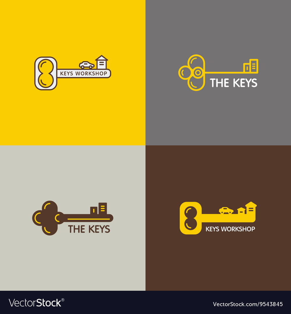 Set of logos keys Royalty Free Vector Image - VectorStock