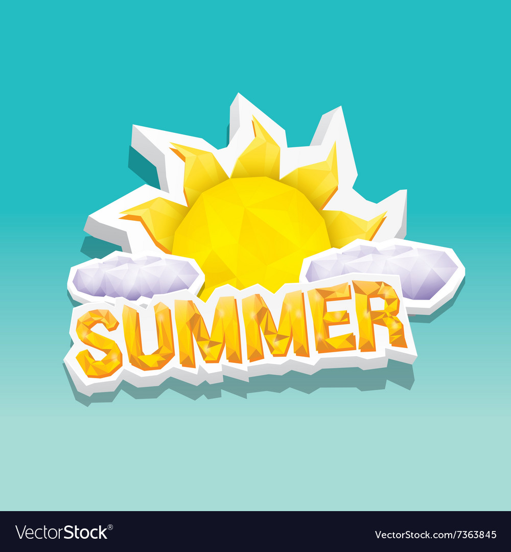 Summer label icon with sun Royalty Free Vector Image