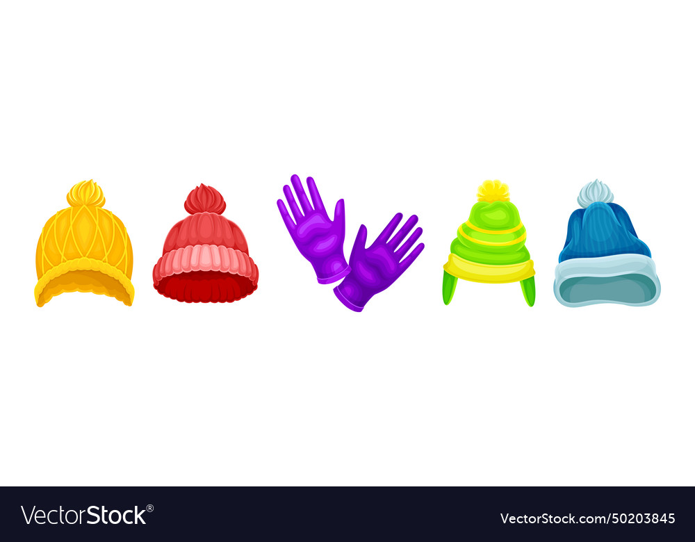 Winter warm clothes accessory with hat and gloves