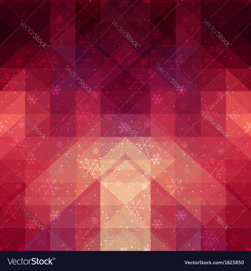 Red winter background with triangle texture