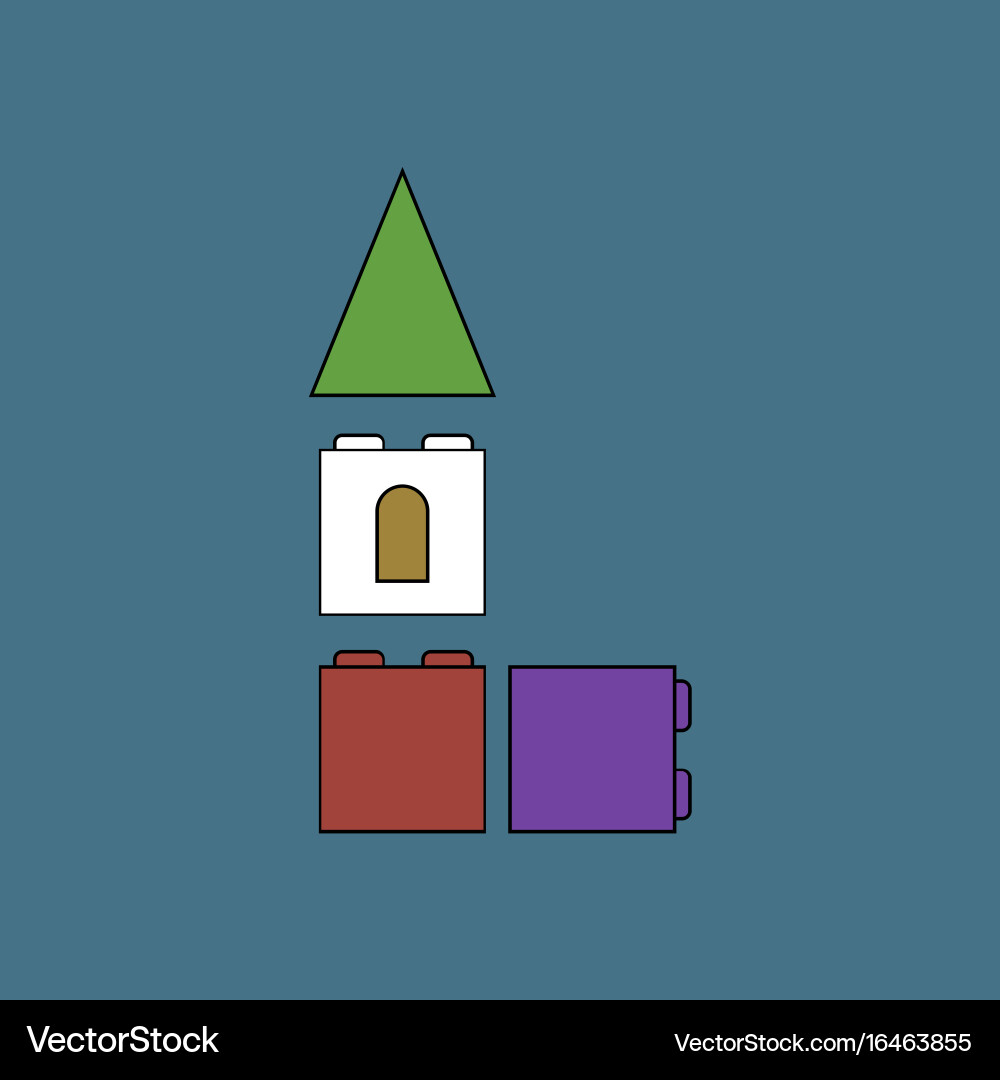 Flat icon design collection children constructor Vector Image