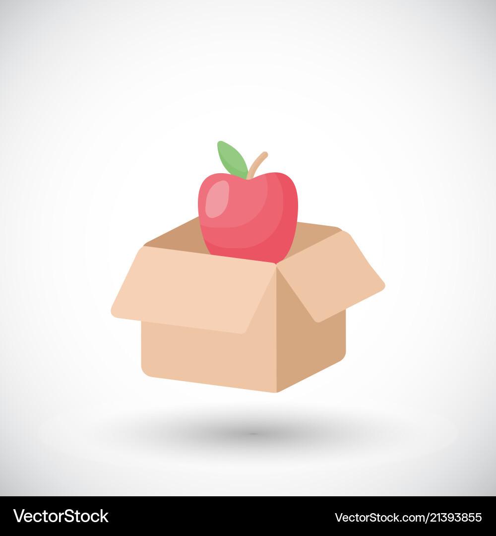 Food donation flat icon Royalty Free Vector Image
