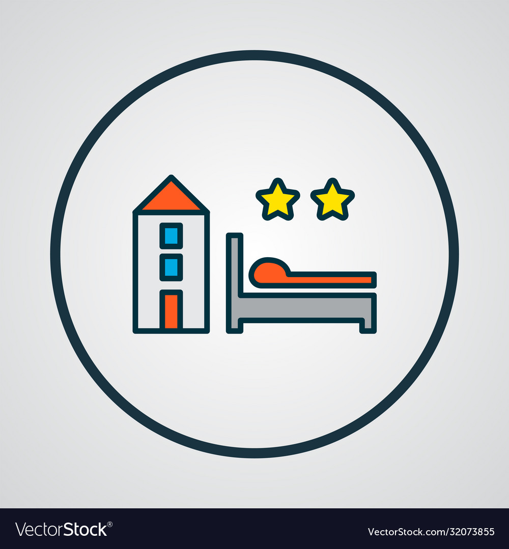 Hotel icon colored line symbol premium quality