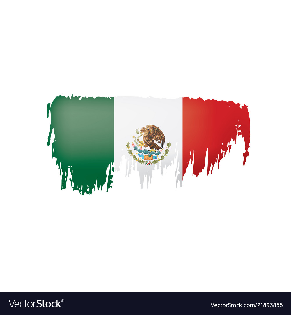 Mexican flag on a white Royalty Free Vector Image