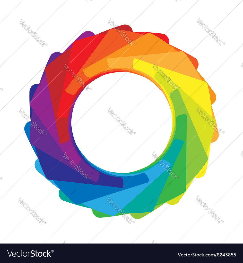 Multicolored abstract circle icon cartoon style