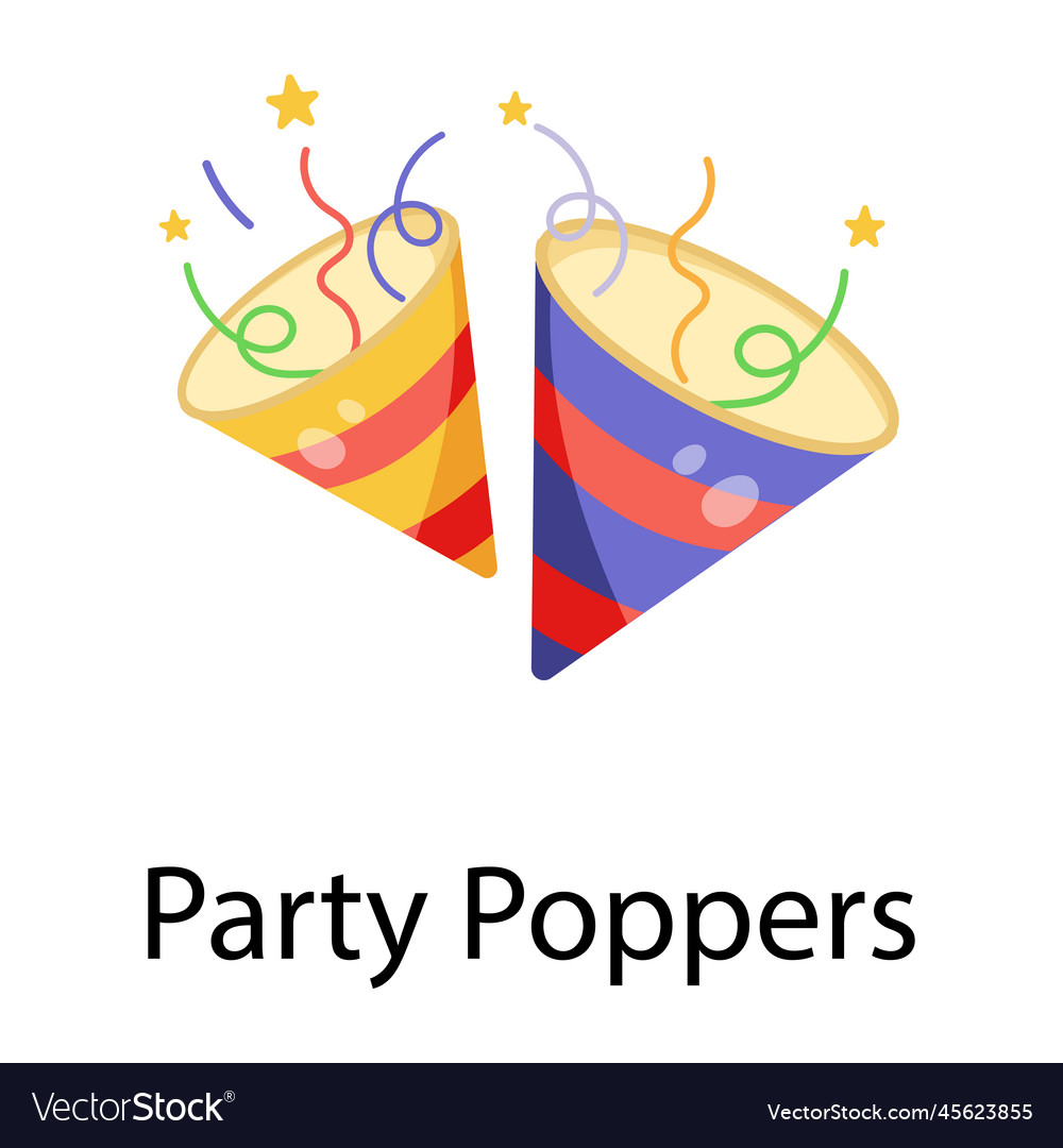 Party poppers Royalty Free Vector Image - VectorStock