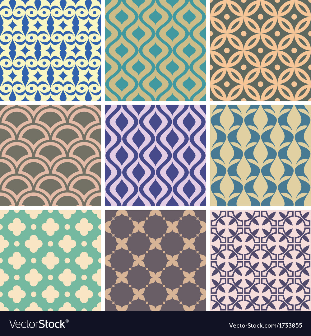 Seamless ornament patterns Royalty Free Vector Image