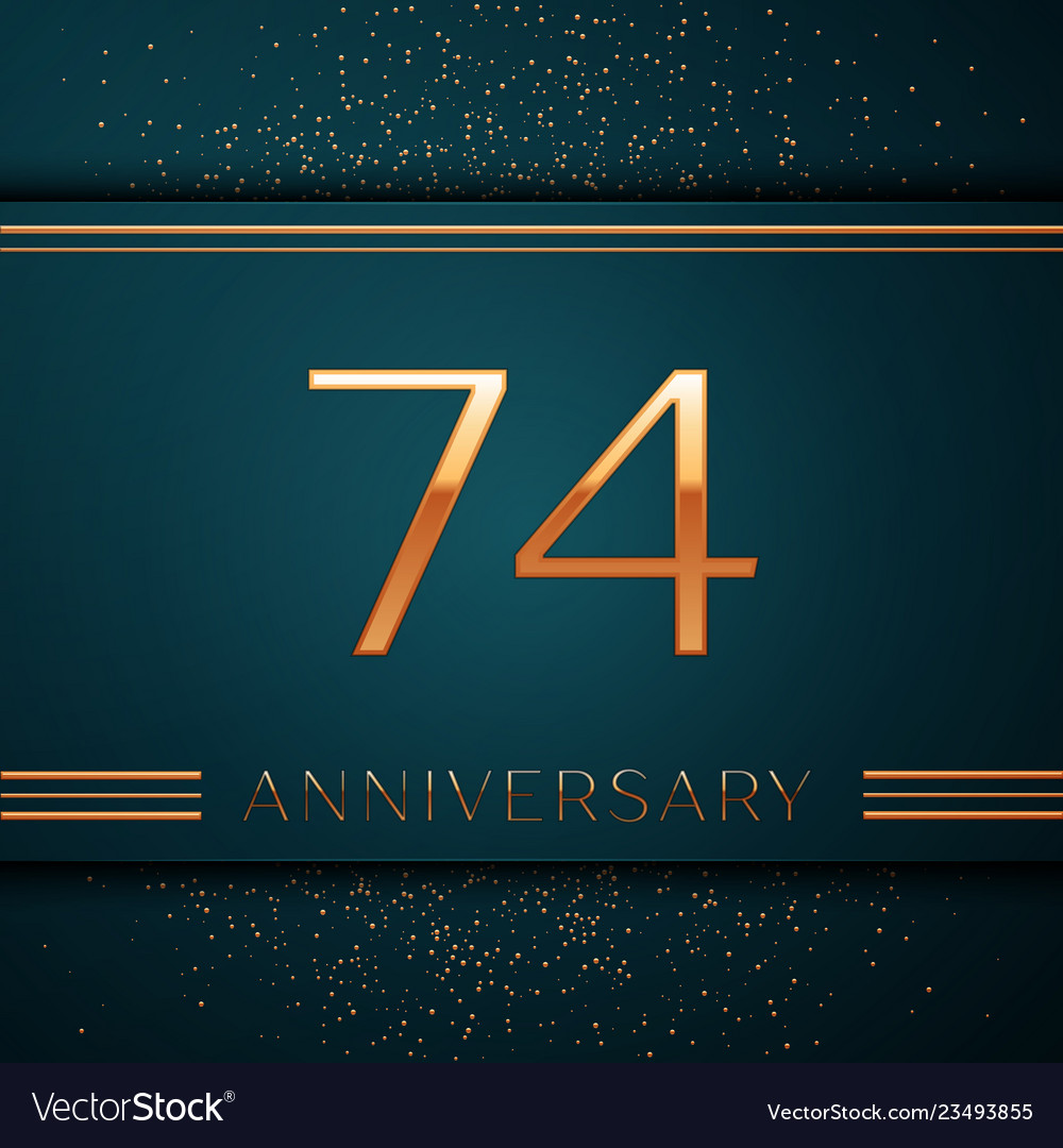 Seventy four years anniversary celebration design