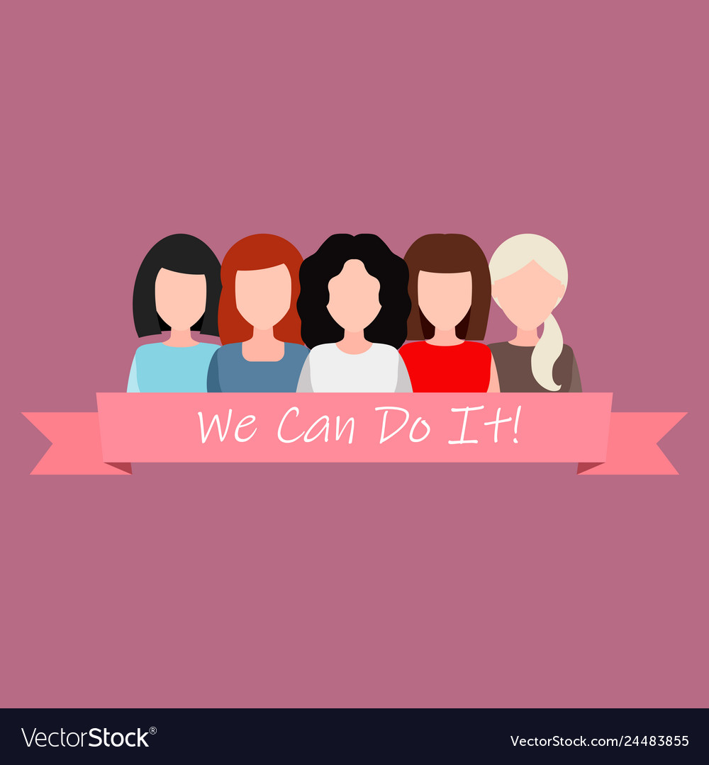 We can do it symbol of female power woman rights Vector Image