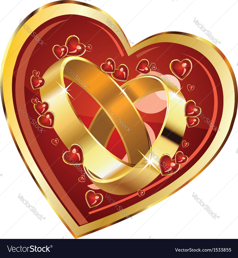 heart with wedding rings