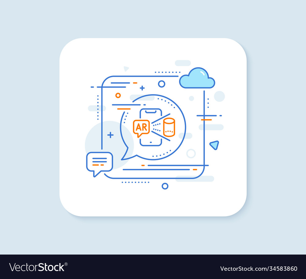 Augmented reality phone line icon vr simulation